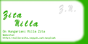 zita milla business card